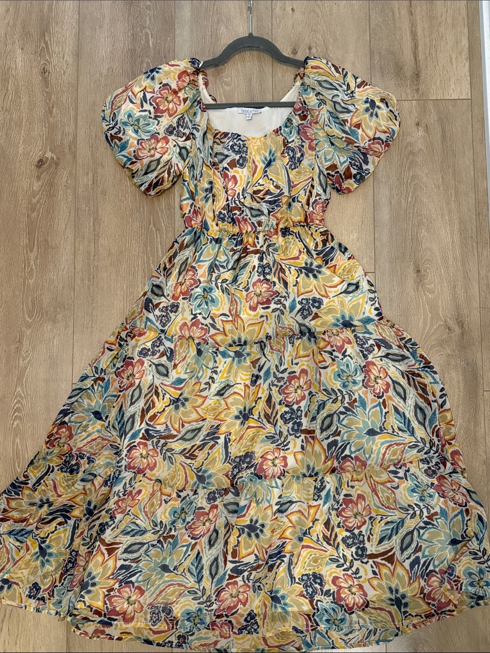Patrons of Peace Cream and Navy Floral Maxi Dress